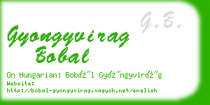 gyongyvirag bobal business card